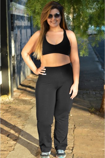 Calça Bailarina básica plus size-Preto