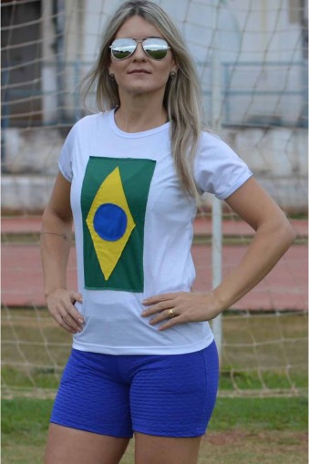 T-Shirt Brasil manga curta-Branco