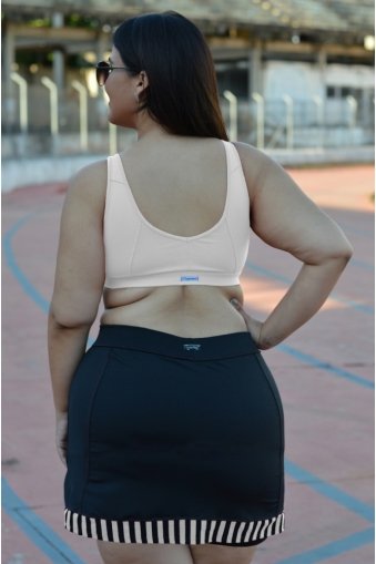 Top academia plus size tirinhas-Branco