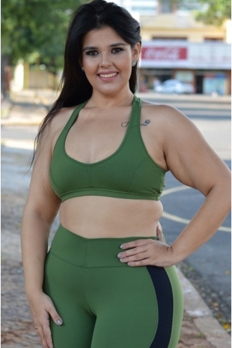 Top nadador básico plus size-Verde