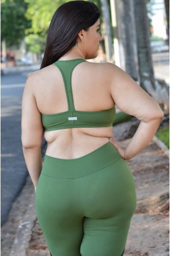 Top nadador básico plus size-Verde