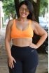 Top fitness com tirinhas plus size-Laranja flúor