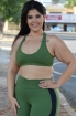 Top nadador básico plus size-Verde